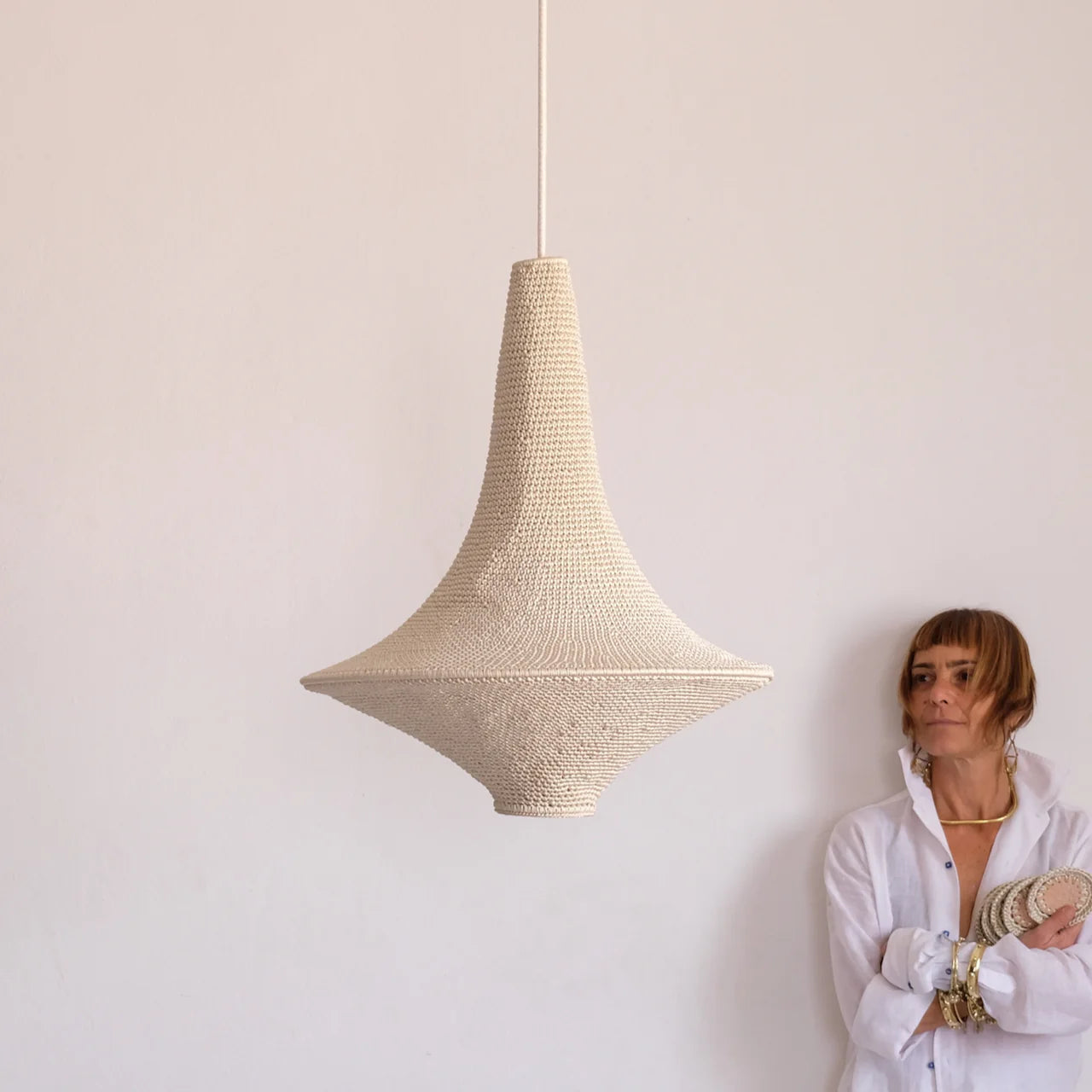 Wahad (single ring)  Lampshade large Beige